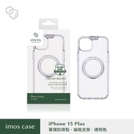 【IMOS】[imos Case](磁吸支架款)耐衝擊軍規保護殼for iPhone 15/15 Plus/15 Pro/15 Pro Max-透明殼