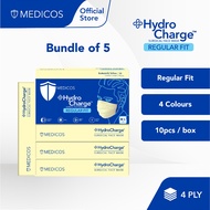 MEDICOS Regular Fit 175 HydroCharge™ 4 Ply Surgical Face Mask - Assorted Color (10 Pcs) [Buy 4 Free 1 Box]