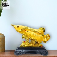 Golden Arowana Fish Statue For HomeDecor /health/ peace/ prosperity and wealth/Gift