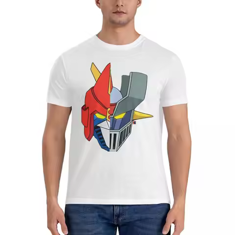 Mazinger Z Men T Shirts Voltes V Vintage Tee Shirt Short Sleeve Crewneck T-Shirts 100% Cotton Printe
