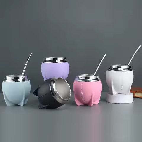 280ml double wall layer stainless steel yerba mate tea cup tumbler rocket coffee cup coffee tumbler