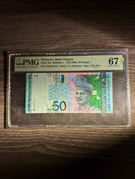 RM50 8th "AA" first prefix ahmad don PMG67e lima puluh 50 ringgit siri 8 AA9961247 banknote bank neg