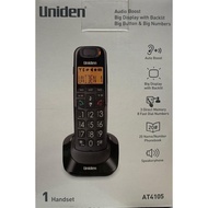 Uniden Elderly Friendly Cordless DECT Speaker Phone AT4105 Big Button Big Numbers BLACK