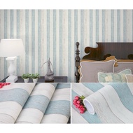 2-Color Wooden Wall Sticker Wallpaper Lightbiru 7m to/d 8m x 45cm