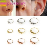 PRESTONRY Nose Ring Jewelry Fashion Nostril Hoop Eyebrow Cartilage Helix Hoop Stud Round Beads