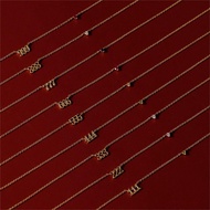 Angel Number with Diamond Necklace 111 222 Clavicle Chain Stainless Steel Cut Three Continuous Numbe