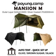 PAYUNG.CAMP Mansion M Auto Tent Quick Set Up 4-6 Person Extended Awning Khemah Village Cabin Waterpr