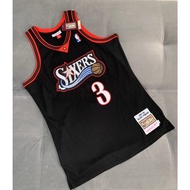 2026 Black Friday Mitchell & Ness Iverson 2023NBA Phaladelphia 76ers 1997-1998 Season Black Embroide