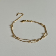 18k Gold Plated 2 layer Dotted Anklet