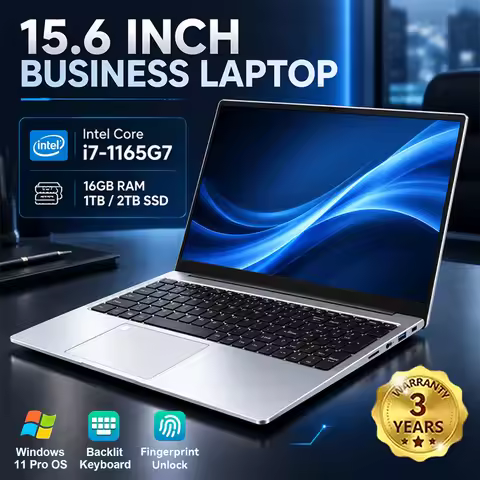 New Ultra Slim Laptop 15.6'' 16GB RAM 2TB SSD Intel I7-1165G7 Gaming PC 1920*1080 IPS Windows 11 Off