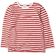 芬蘭製造 Marimekko 條紋長袖T卹，貨號 52631-15033，尺寸 140，紅色。長袖，圓領，裁剪縫製上衣。 [二手][marimekko]