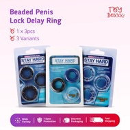 Beaded Penis Lock Delay Ring 3pcs Black Particles Smooth Three-Color Transparent  Stay Hard Beaded Delay Ejaculation