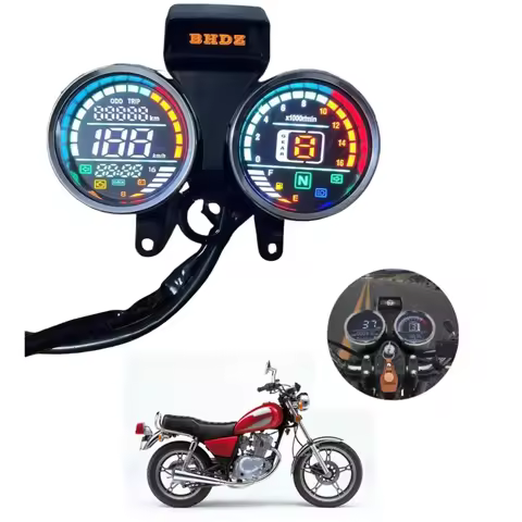 For GN125 LED Digital Gauge Speedometer Odometer Tachometer Dashboard For Suzuki GN125 GN 125 Digita