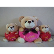 3 Small Teddy Bears (1x17 cm & 2 by 2x10 cm)