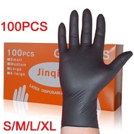100Pcs Comfortable Disposable Gloves Nitrile Rubber Mechanic Black Anti-static