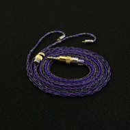 QAZWS XINHS สายเคเบิล HS17 8เกลียวสีม่วงลวดฟอยล์กราฟีนแบบไฮบริดอัพเกรด