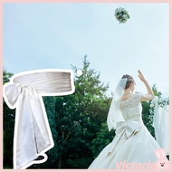 VIC Women s Ribbon Bowknot Sash Belt 250cm Long Bowknot Waistband Formal Event Accessory for Wedding