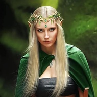 Enchanted Forest Fairy Leaf Crown Headpiece - Delicate Women's Costume Accessory for Cosplay Hallowe