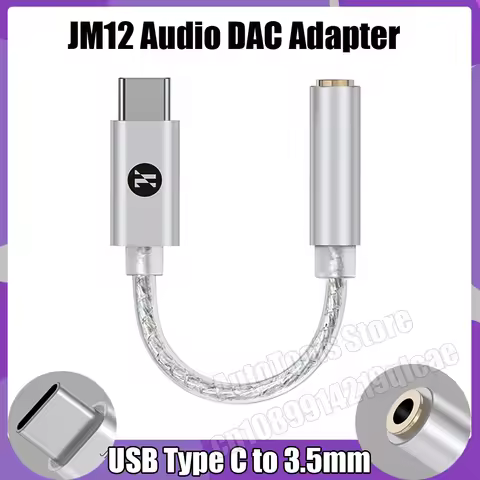 JCALLY JM12 Digital Audio Adapter Type-C to 3.5mm HIFI Sound DAC Decoder Headphone Amplifier for Pho