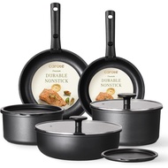 CAROTE Pots and Pans Set Non Stick, Cookware Set Detachable Handle, Nonstick Induction Kitchen Sets 