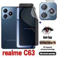 Realme C63 2024 2in1 Screen Privacy Soft Hydrogel Film For Relame C63 C 63 63C RealmeC63 NFC 4G 5G F