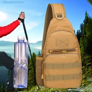 SEPTEMBER Chest Sling Bag, Small Portable Shoulder Backpack, Durable Water Resistant Oxford with Water Bottle Holder Men's Crossbody Bag Men