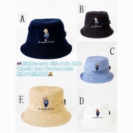 🇹🇭泰國Beverly Hills Polo Club Classic Bear Bucket Hat 經典小熊漁夫帽 Unisex Hat 男女均可~海軍藍/黑色/白色/淺灰色/卡其色