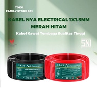 MERAH NYA NIKIMURA Cable 1x1.5mm Red Black 1x1.5mm 50Y High Quality Copper Home Electrical Single Wi