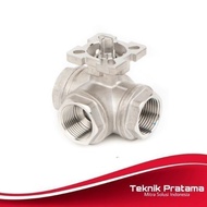 BESTSELLER Ball Valve 3way T Port 3/4" Mounting Pad SS316 1000WOG