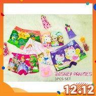 CY 3 PCS PACK KIDS Girls DISNEY CARTOON BOXER / 3 HELAI SELUAR  DALAM BOXER ANAK PEREMPUAN