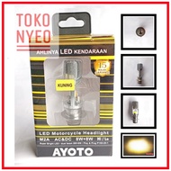 Lampu Depan Motor Cahaya Kuning AYOTO LED M2A H6 AC DC Matic Bebek