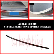 AUDI A6 C8 2019 S4 STYLE REAR TRUNK SPOILER DUCKTAIL WITH PAINT (PIANO BLACK) ABS SKIRT LIP BODYKIT