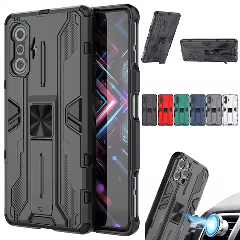 For Xiaomi Redmi K40 Gaming Case Car Magnetic Stand Holder Shockproof Armor Phone Case For Redmi K40
