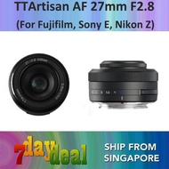 TTArtisan AF 27mm F/2.8 Auto Focus Lens Black / Silver