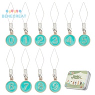BENECREAT 1set 20pcs 10 style 304 Stainless Steel Threaders with Alloy Enamel Number Medium e 46mm 2