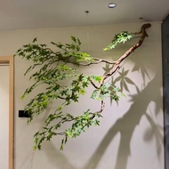 Wall-Mounted Simulation Green Plant Red Maple Tree Green Maple Tree Hanging Maple Leaf Tree Wall-Mou