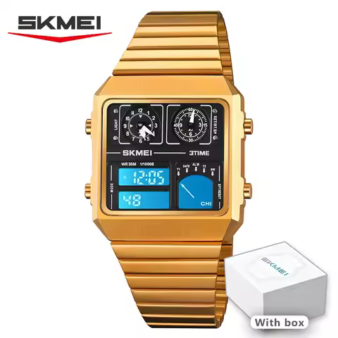 SKMEI Digital Watch Waterproof Digital StainlessSteel Thermometer Sports Watch Men's Leisure Busines