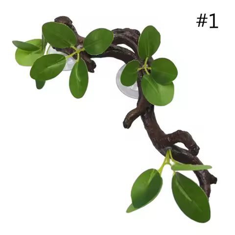 Reptiles Decoration Terrarium Plant Corner Climbing Branch Suction Cup Aquariums Artificial Tree Pla