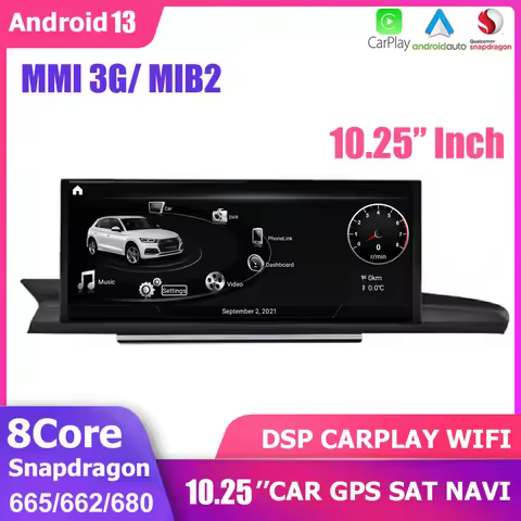 10.25''Car GPS Radio Stereo CarPlay Navigation Android 13 Multimedia Player For AUDI A6L A7 C7 RS6 R