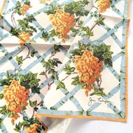 Jim Thompson Vintage Handkerchief Climbing Flowers on the Vines 16 x 15 inches
