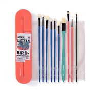 HIMI MIYA Artist Paint Brushes Set 10Pcs Acrylic Oil Watercolor Himi Gouache Painting with Hog Hairs