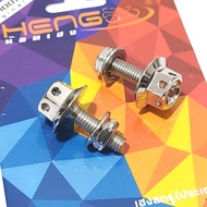 HENG White Gold License Plate Number Attachment Bolts and Nuts - Motorcycle Registration Hardware