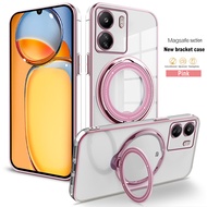 Bright Shield Rotating Magnetic Stand Electroplated Full Lens Soft Protective Phone Case for redmi 1