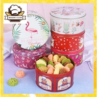 Round Can Cookies Tin Candy Food Packaging Box with Paper Bag