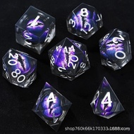 Set Polyhedron Role-Playing Resin Dungeons and Dragons Longan Dice DNDRPG Eyeball Dice Rollable IZAN