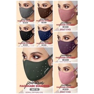 Face Mask Jovian Manik Tie On/ Face Mask Murah / Face Mask Kain / Mask Bridal