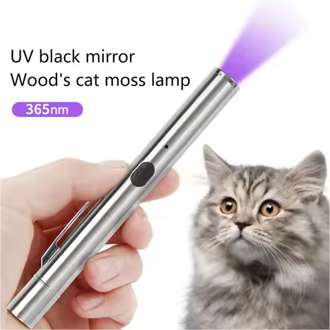365 UV Veterinary Wood Lamp Pet Fungus Detection Waterproof Flashlight Skin Ultraviolet Light Cat Mo