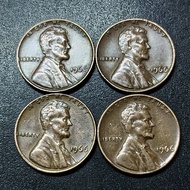 US Lincoln Memorial Penny 1 Cent 1966 (x4 )