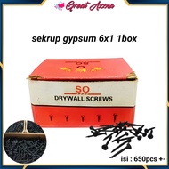 Sekrup Gypsum SO 6x1 Skrup Gypsum 25cm 1 Box Sekrup