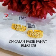 CINCIN GAJAH PASIR PAHAT EMAS TULEN 375 CN K1 BAJET EMAS 375 CN KAIT PASIR EMAS GOLD RING 375 SIMPLE